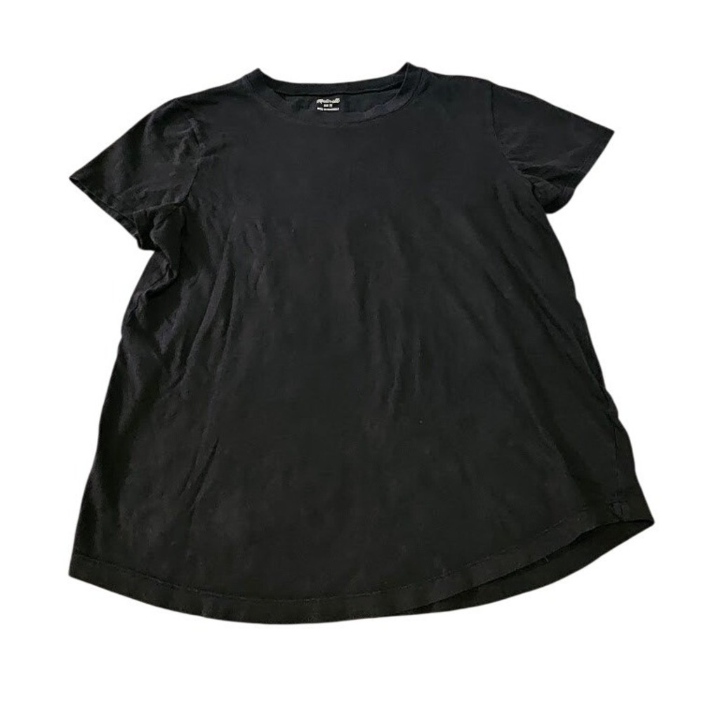Madewell Womens Black Cotton Short Sleeve Crewneck T-Shirt Size Small Basic